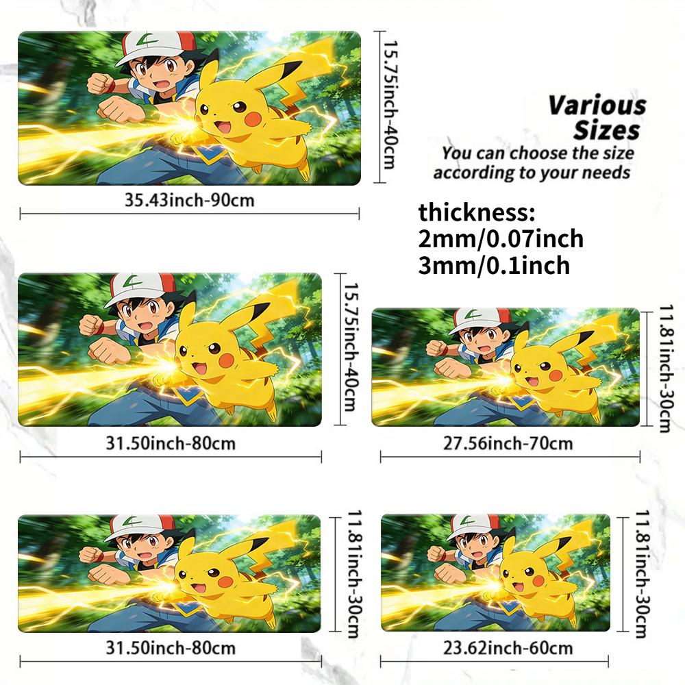 Ash Ketchum Pikachu Hug Large Gaming Mouse Pad 30x80x0.2cm