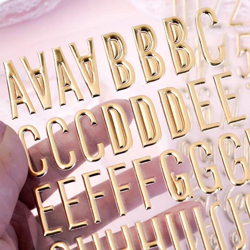 3Sheets Self Adhesive 3D Letter Alphabet Stickers 3D Puffy Number Decals  Greeting Cards