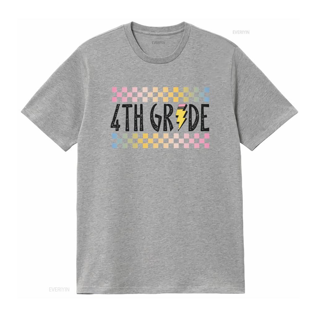 T-shirt Enseignant de Quatrième 4ème Premier Jour d'École Rétro Équipe vintage Lavé Élégant mode Unisexe Extensible Polyvalent
