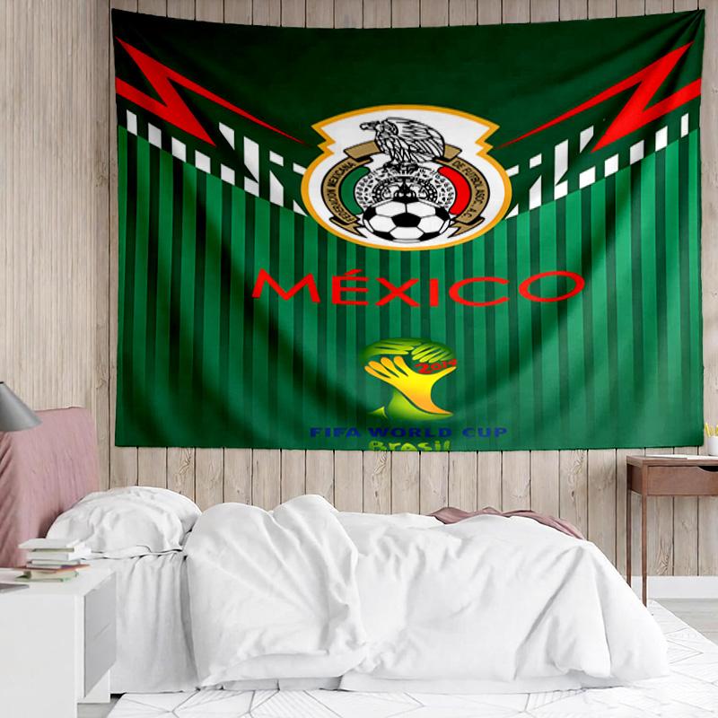 Mexico Football Team Emblem Printed Printed Tapestry, for Bedroom,Livingroom, dormitory, Large Wall Decor, Fabric Decor Fan Birthday Gifts