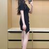 Large POLO Neck Women's Dress Spicy Girls Dress Slim Irregular Knit Skirt