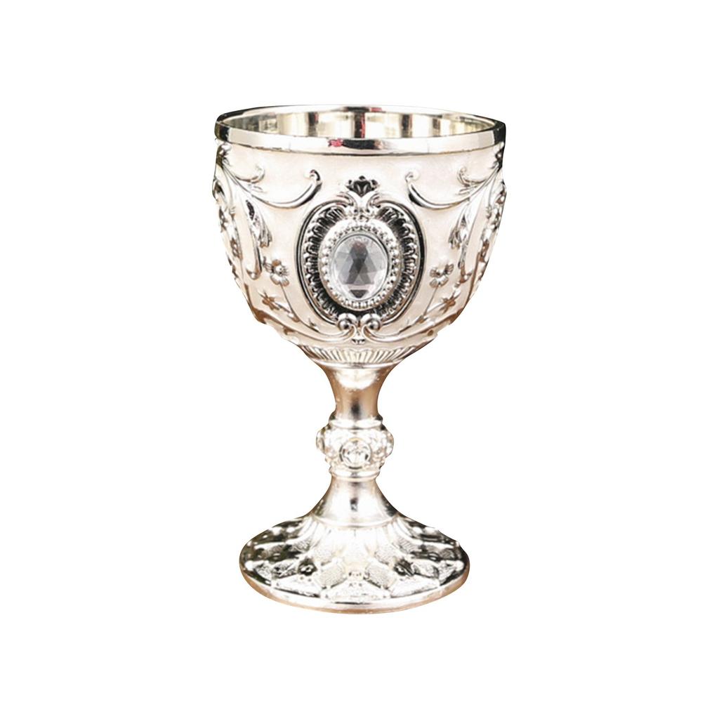 Home Retro Metal Small Wine Cup With Embossed Style Luxurious Whiskey And Red Wine Glass Suitable For Festive Parties
