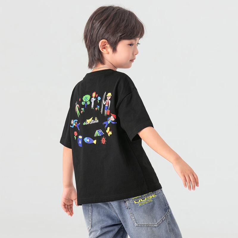 Boys' Cool Cotton Forest Camping Print Short Sleeve T-Shirt