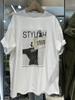 Summer New Casual Print Simple Loose Versatile ort Sve T-irt Women's Top Creative Pattern Cotton Combed round Ne Reg...
