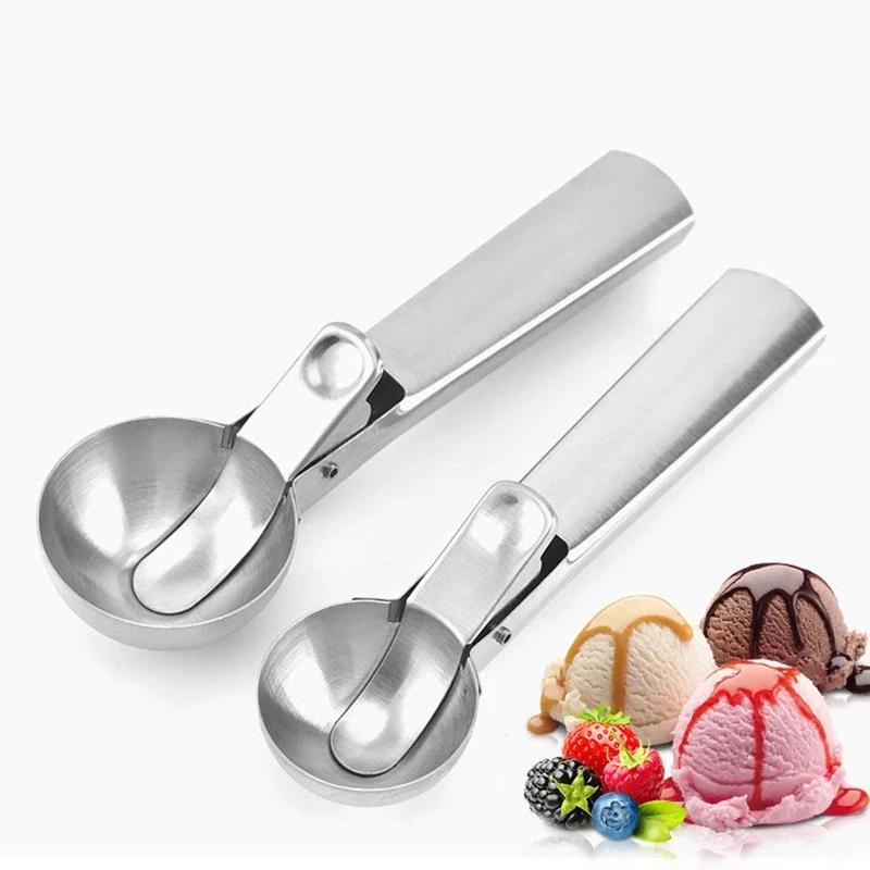 Stainless Steel Dual-purpose Ice Cream Scoop  Multifunctional Fruit Scoop Ice Cream BallScooper Kitchen Supplies Ice Cube