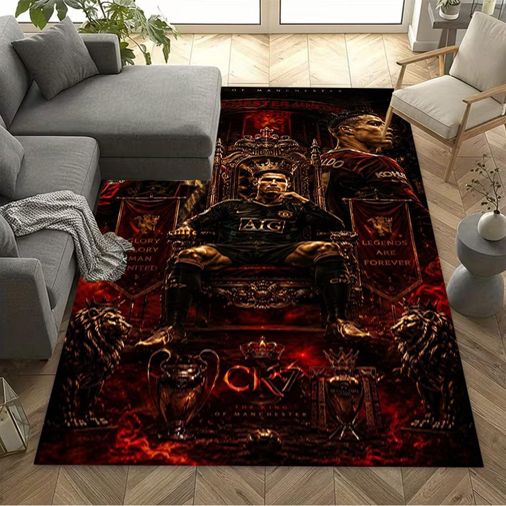 Ronaldo's Legacy Football Floor Rug Office Rug Design for Foyer Decorate Room Bedrooms Dining Room Anti-slip Rug Office Home Decor