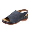 Women's Shoes Spring and Summer New Cut-out Back Buckle Fish Mouth Retro Ethnic Style Casual Large Size Solid Color Sandals In Stock