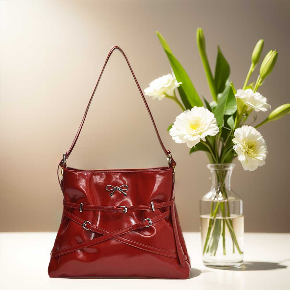 

Жіноча розкішна сумка через плече, проста сумка-портфель із штучної шкіри, регульований ремінь, модна сумка через плече, жіноча сумка для активного відпочинку червоний