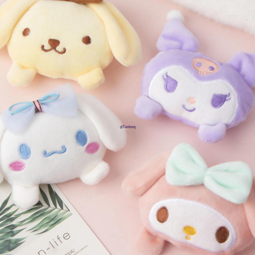Cinnamoroll Plush Backpack Charm & Brooch Set - Cute Cartoon Accessories