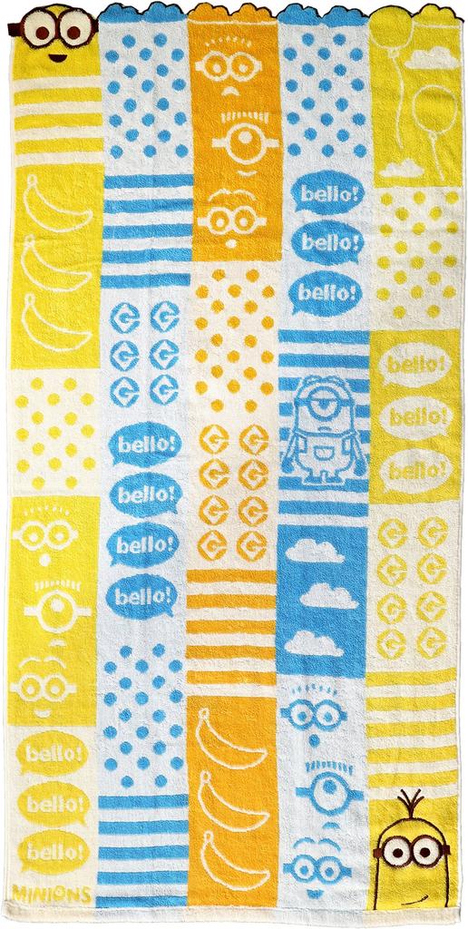 Marushin Minion Bath Chambre Jacquard 4805012000 Towel, 60x120cm, Friends, 100% Cotton, Towel,