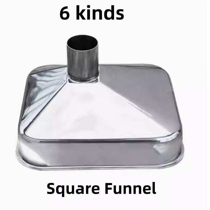 1PC Stainless steel square funnel large big diameter hopper rectangular kitchen funnels industrial wine liquid filling hoppers