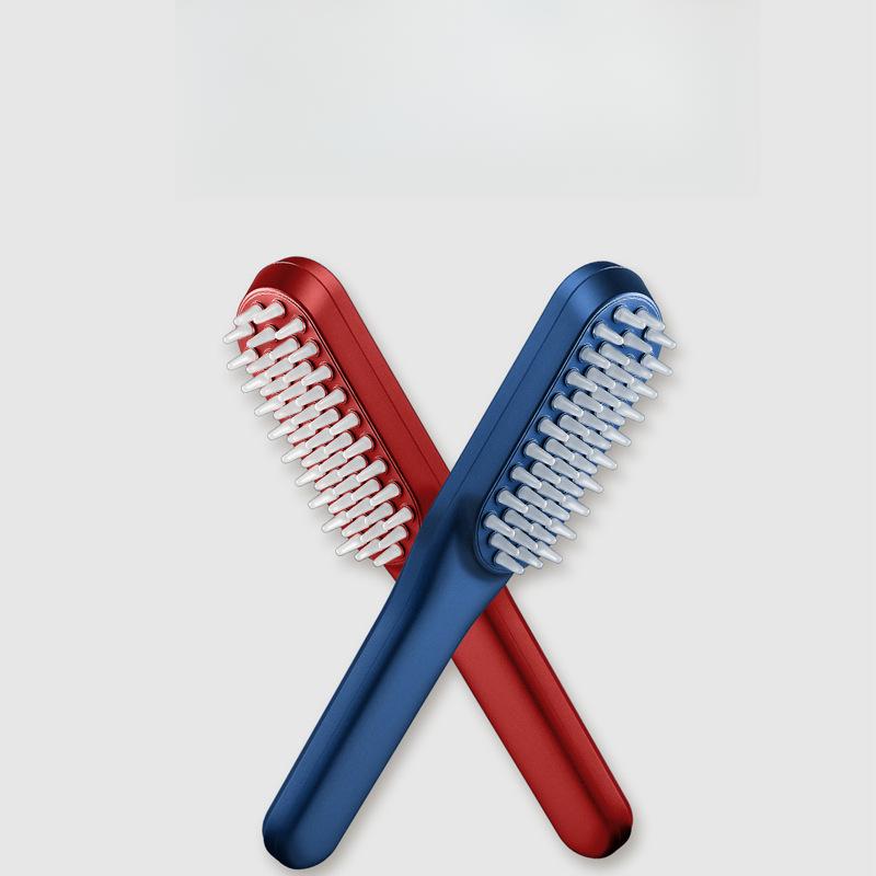 Photonen-Physiotherapie Haarpflegekamm Glattes Haar Friseurkamm Negatives Ion Rotes Blaues Licht Vibrationsmassagekamm