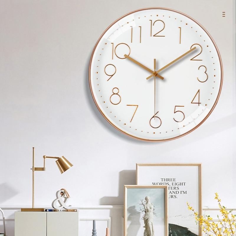 Quiet Wall Clock 11.81Inch Battery Operated Modern Analogs Decorative Clock for Kitchen Office Bathroom Bedroom Decors