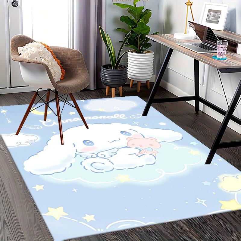 Anime Cinnamonroll Chair Mat - Cute Cartoon Design Office Desk Pad, Non-Slip Rug for Home Decor, Suitable for All Seasons, Perfect Gift for Anime Love