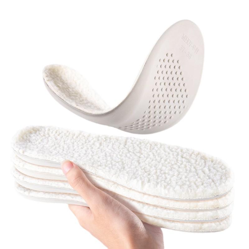 Unisex Winter Warm Lamb Wool Fleece Insoles - Thick, Soft, Breathable, and Sweat-Absorbent