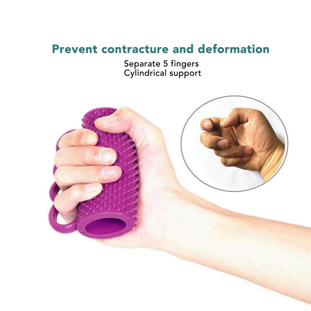 Squeeze Finger Strengthening Equipment Silicone 4 Finger Squeeze Strengthener for Stroke Rehabilitation Training Purple