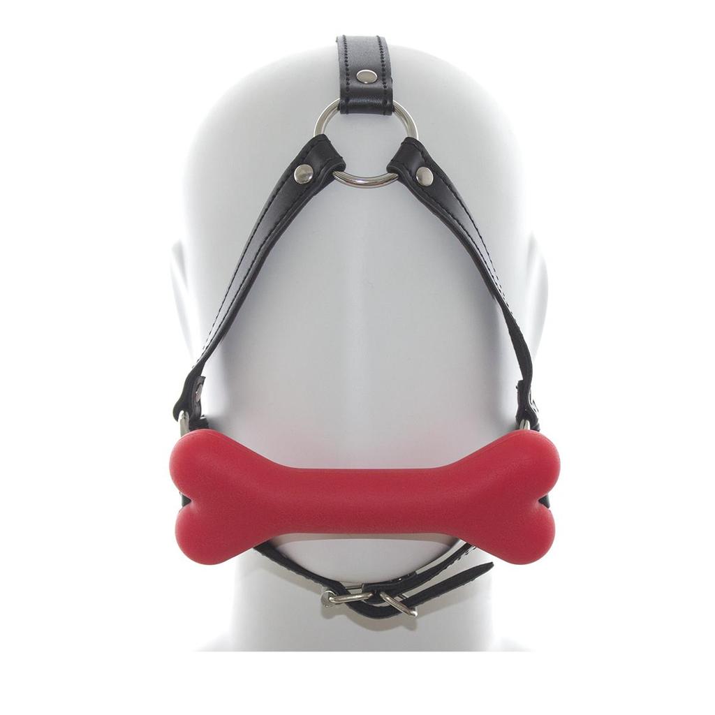 VaHppy Gag Máscaras Sexo Oral Jogos de Casal Role Play Cosplays Rainha Condicionamento Escravo de Cão PU Silicone Ossos de Cão Bolas de Sucção Argola O Bondage