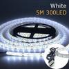 USB 5M 300LED Sıcak Beyaz Soğuk Beyaz Işık Şeridi 3528 SMD 5V Esnek Aydınlatma Lambası Ev Dekorasyonu İçin