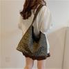Leopard Print Bag Women's Large Capacity 2025 New Autumn and Winter Leisure Canvas Shoulder Shopping Bag Class Commuter Tote Bag