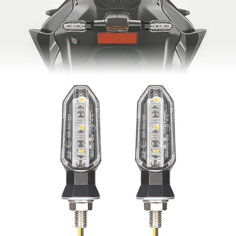 Motorcycle LED Turn Signal Lights 8mm Mini Flashing Light For Honda CBR500R CBR650F CB500X CRF250L MSX125 12V Moto Indicator