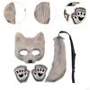 Animal Mask and Tail Set Long for Role Play Halloween Party Costume