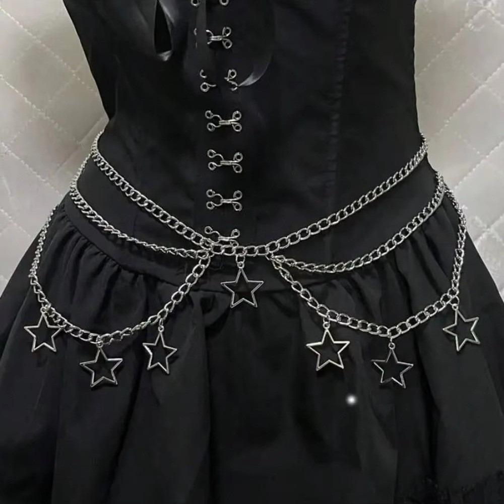 Punk Goth Women Waist Chain Y2K JK Accessory Trendy Waist Belt