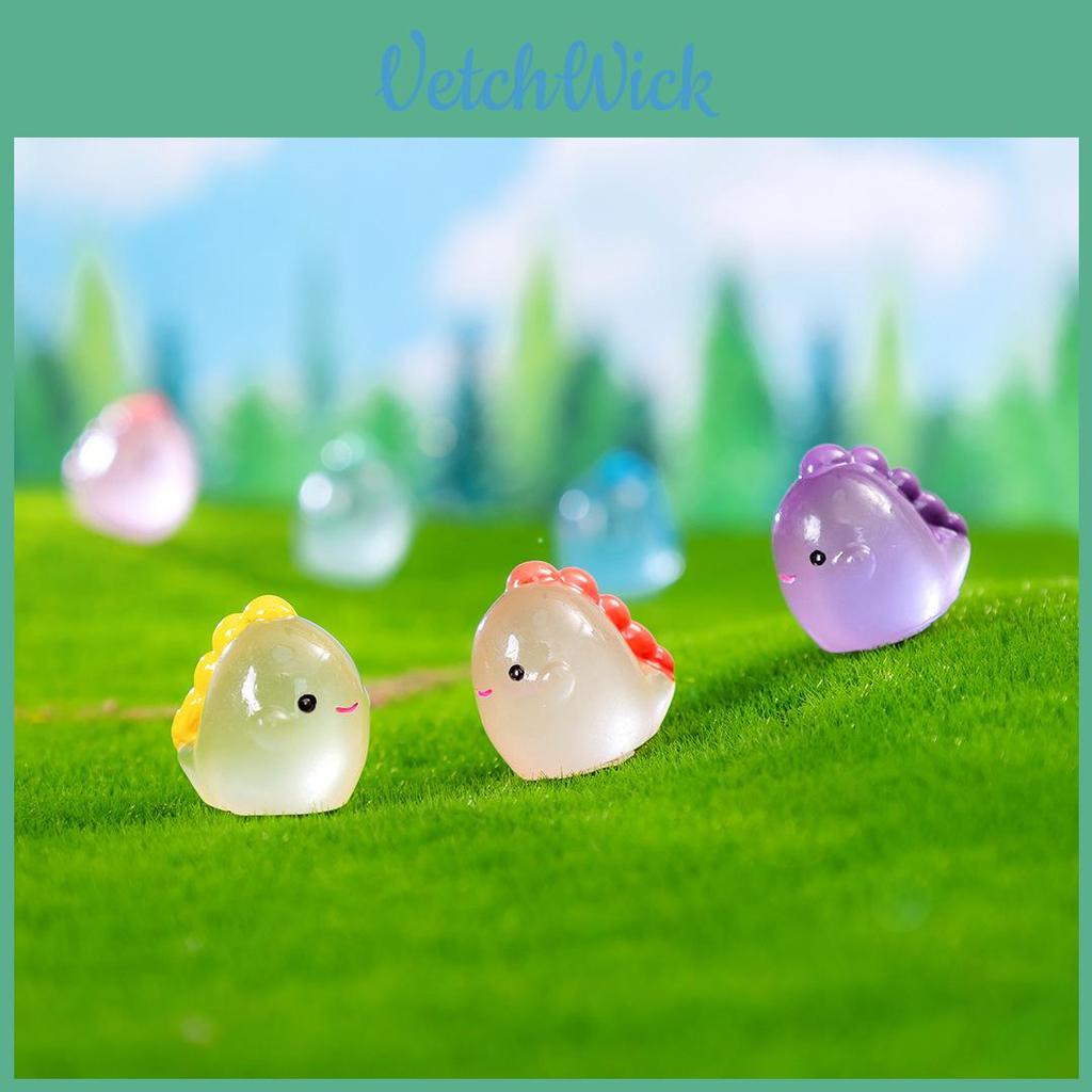Adorable Glow In The Dark Mini Dinosaur Figurines Resin Plastic Garden Decor