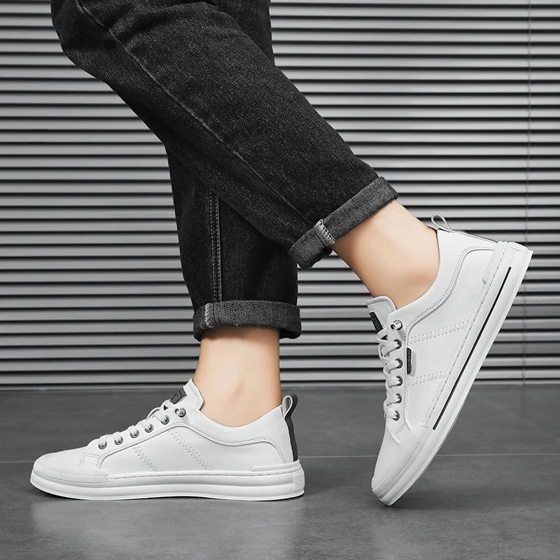 Men's Casual Shoes Luxury Handmade Leather Office Business Shoes for Men Sneakers Comfort Classic White Shoes Man Sports