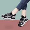 2024 Spring and Autumn Fashion Women's Shoes New Round Toe Color Blocked Low Heel Mesh Breathable Lace-up Women's Sports Shoes