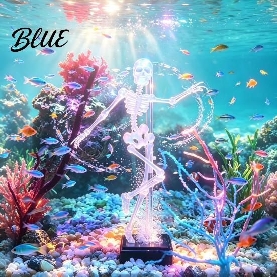 Skull Aquarium Ornaments Dancing Skeleton Bubbler Decoration