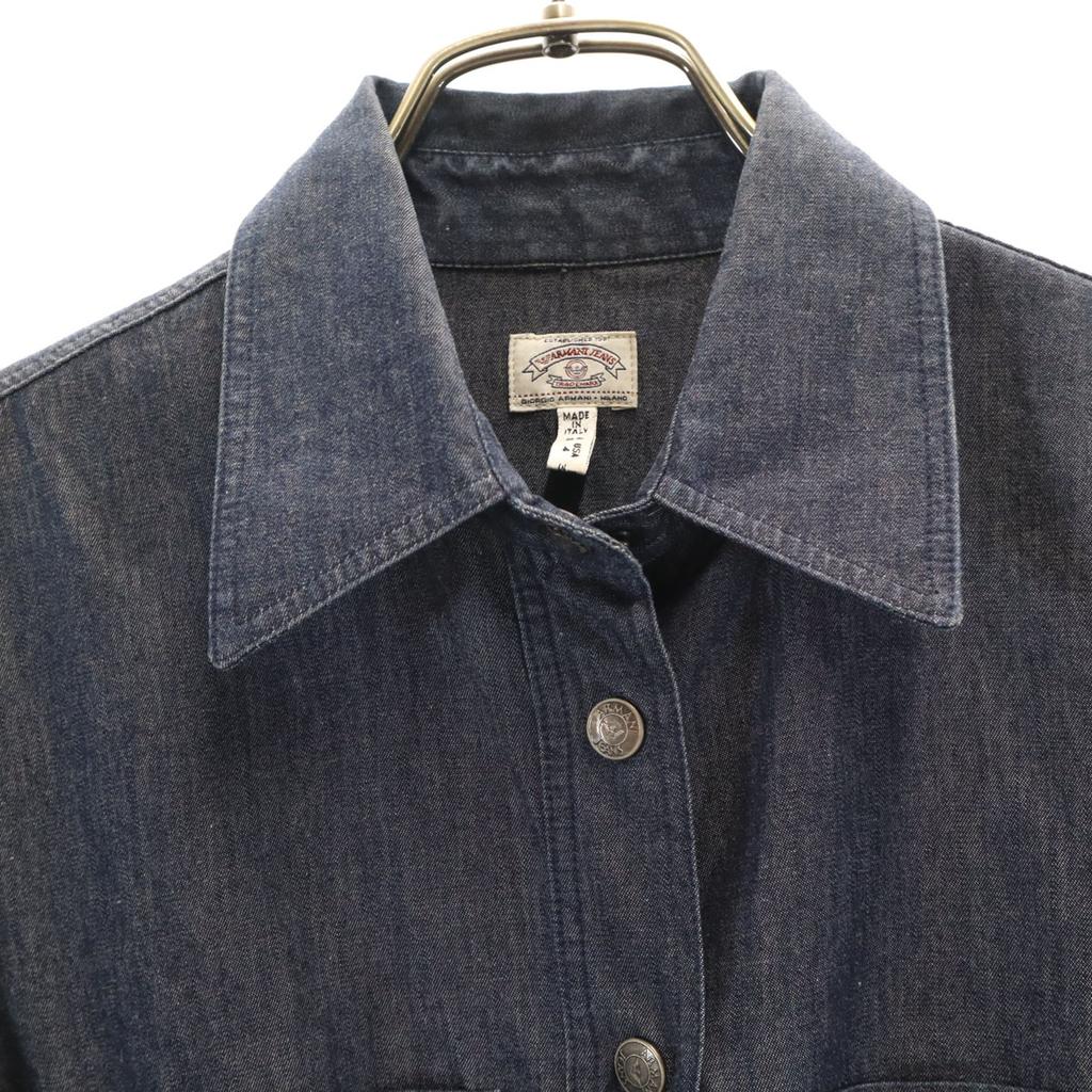 ARMANI JEANS made in Italy Long sleeve Chambray shirt 38 Indigo Women Used