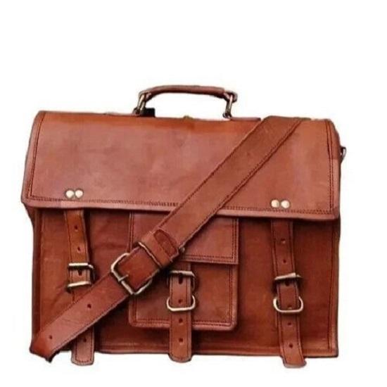 Laptop Bag Briefcase Vintage Fresh Leather Men's Messenger Shoulder