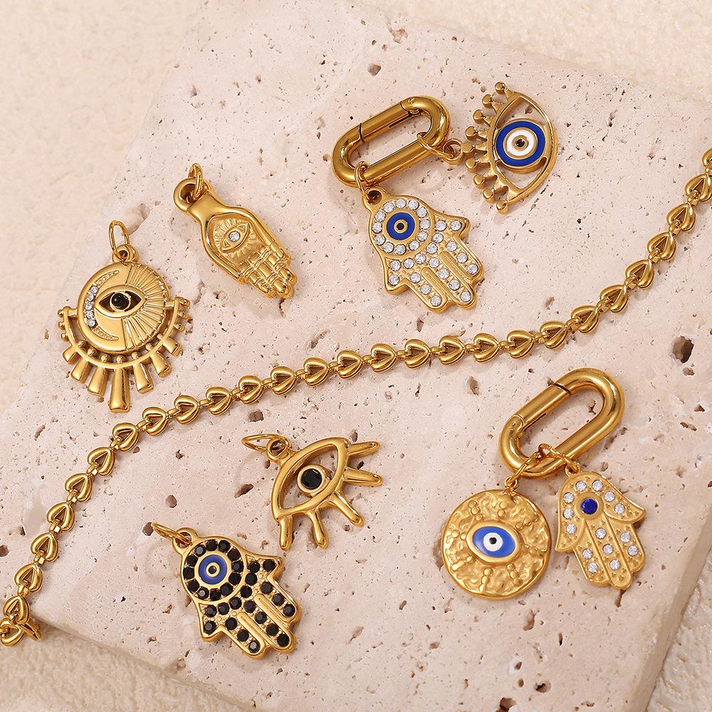 2026 DIY Pendant Necklace Fortune Amulets 18K Gold Plated Stainless Steel Charms Protection Luck Pendants for DIY Jewelry Making