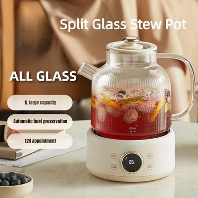 1L Multifunctional Electric Kettle All Glass Split Health Pot Household Hot Water Bottle Stew Pot Small Office Tea Maker