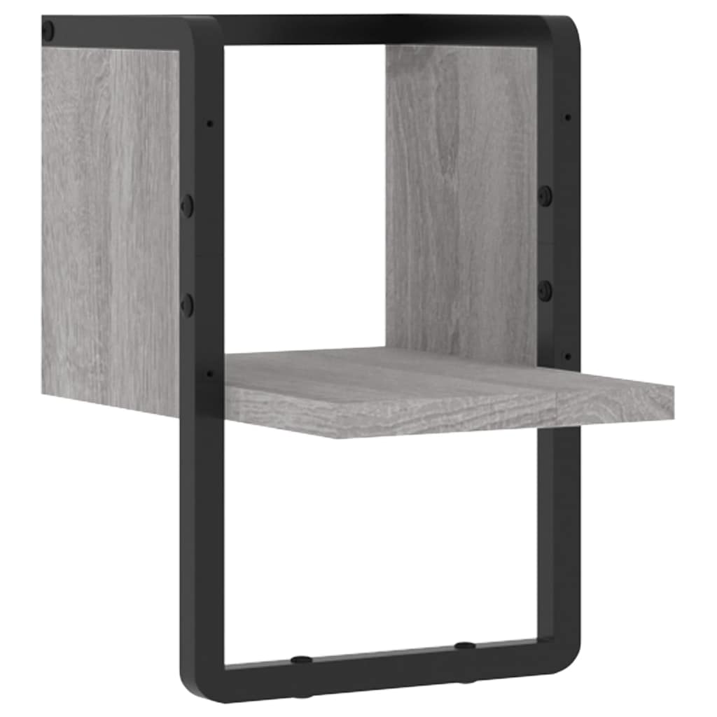 Wall Shelf with Bar Gray Sonoma 20 x 25 x 30 cm