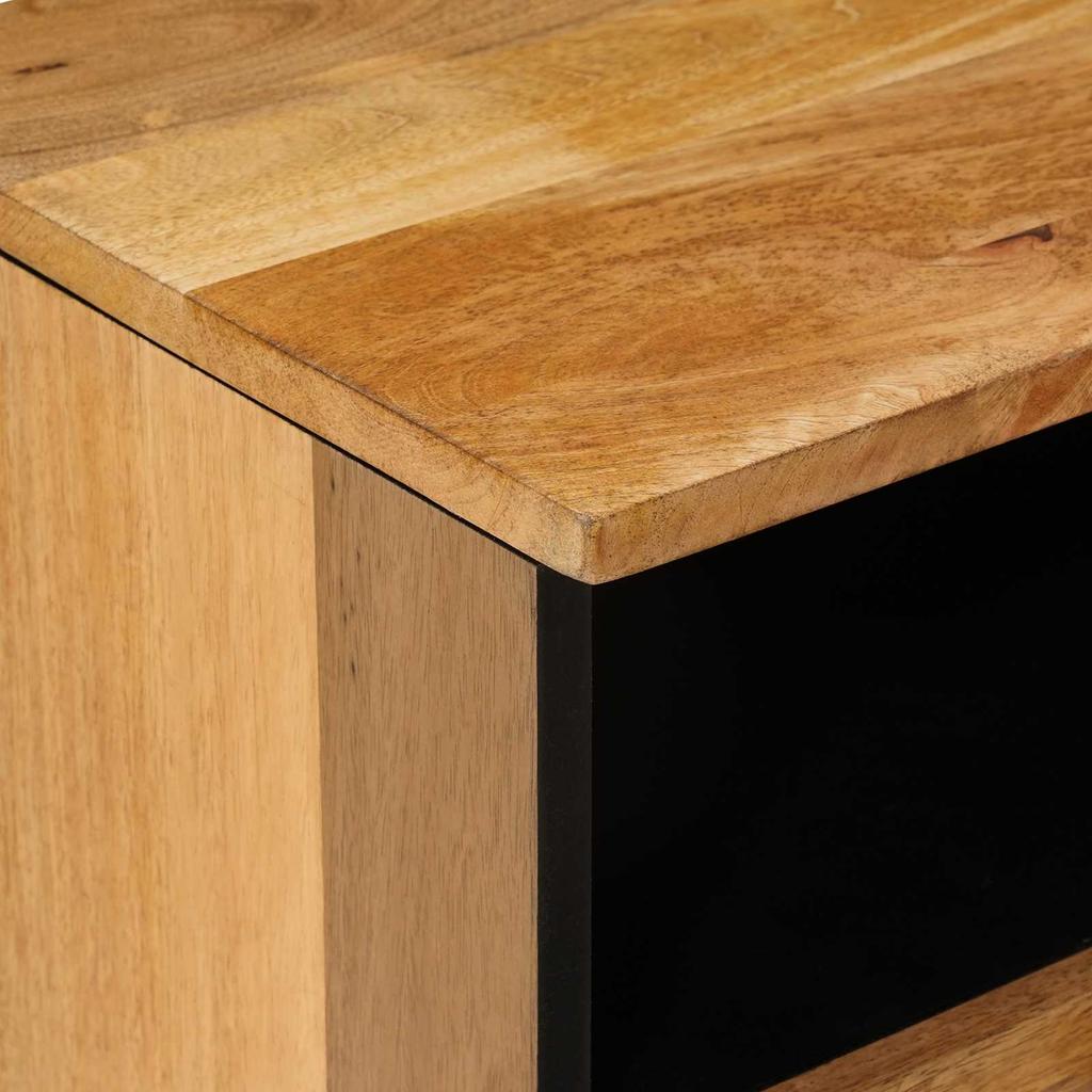 TV Stand with Shelf Natural 100 X 33 X 46 Cm Solid Mango Wood