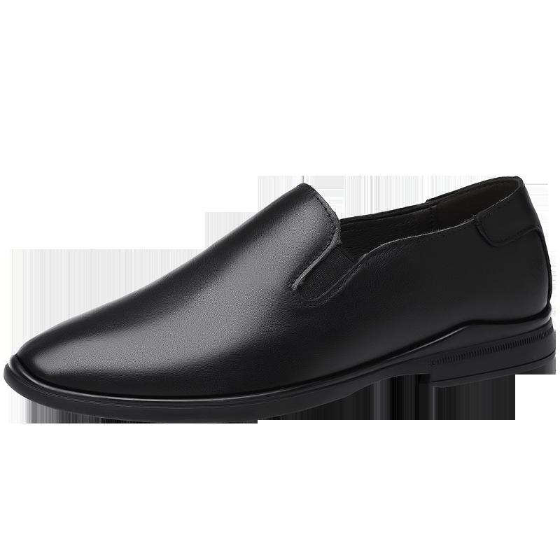 Men's Casual Leather Shoes Men's Korean Version of Business Dress Leather Shoes Trend Doudou Shoes Soft Soles Youth One-pedal Men's Shoes