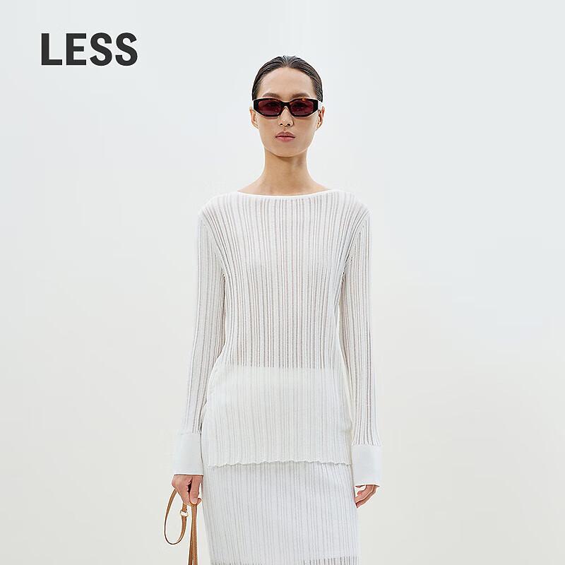 

LESS Women s Slim Off-Shoulder Long Sleeve Knit Top L
