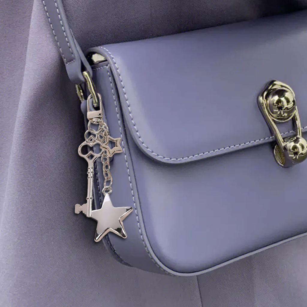 Star Key Ornament Gothic Hanging Ornament Fashion Keychain Charm Alloy Texture Suitable for Bag and Key Decorating