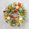 Simulated Wreath Autumn Maple Leaf Pumpkin Pine Cone Berry Wreath Realistic Simulated Fall Harvest Thanksgiving Door Decor