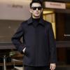 Men's Winter Cashmere Jacket for Middle-Aged & Elderly Dads, Fleece-Lined Woolen Button-Up Coat