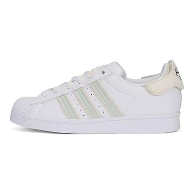 Sneakers Basse Casual Comode Originals Superstar Donna Bianco Verde H03728