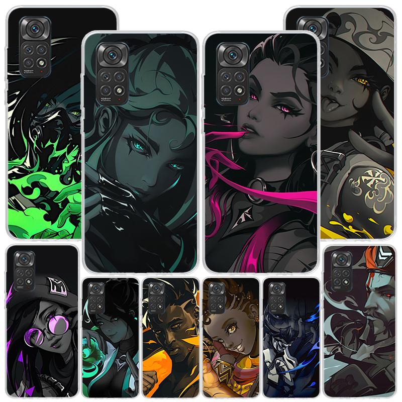 Valorant Game Cool Phone Case For Xiaomi Redmi Note 15 14 13 12S 12 11 Pro Plus 14S 11S 11E 10 10S 11T 5G Personalized Cover Red