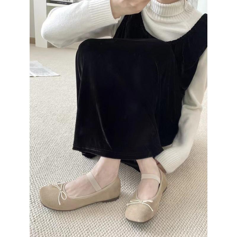 Leder Retro Flache Einzelne Schuhe Mode Einzelne Schuhe