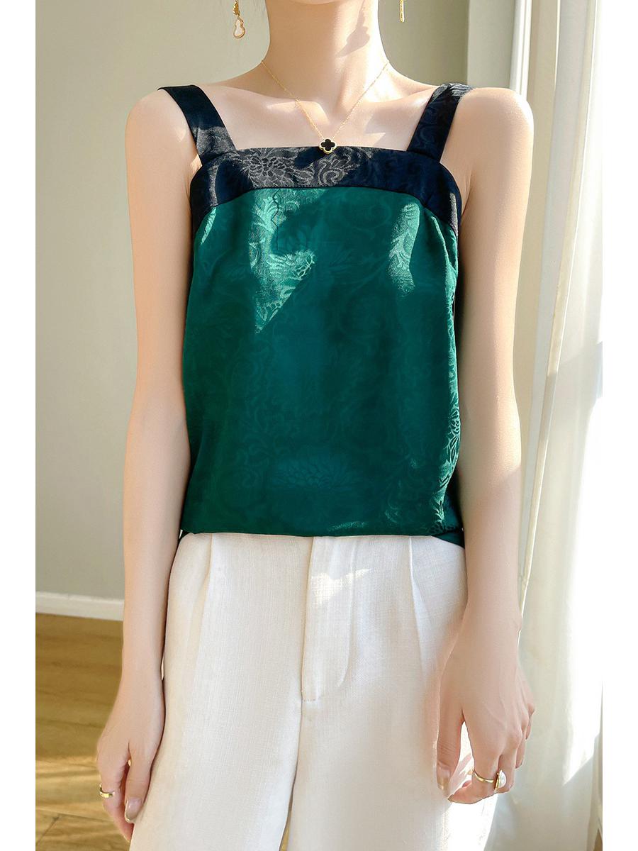 

Chinese Style Embroidered Sleeveless Tang Suit Camisole Top 5XL