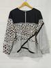 Women's European V-Neck Zipper Top - Autumn/Winter Long-Sleeve Print