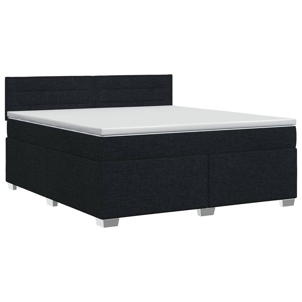 Box Spring Bed with Mattress Black 140 x 190 cm Fabric
