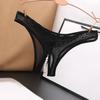 Sexy Hollow Out Crotchless Panties For Women Pearl Low Waist Lace Sheer Mesh Underwear Transparent Beaded Embroidered Thongs