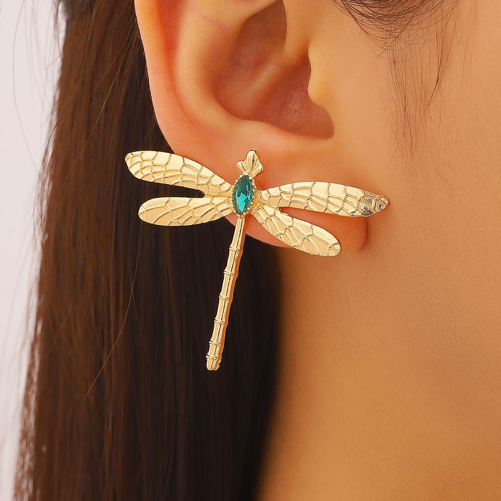 Fashion Dragonfly Stud Earrings For Women Unique Animal Ear Jewelry