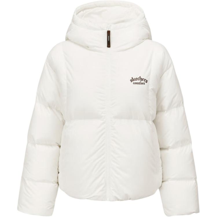 Skechers Sports Alliance Series Warm Letter Hooded Zipper Down Jacket Women outerwear L425W020-0074 M
